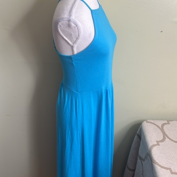 Lou & Grey Vibrant Blue Crisscross straps back maxi/ midi dress, size small - Picture 13 of 13